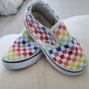 Vans Toddler size 8 rainbow check Van